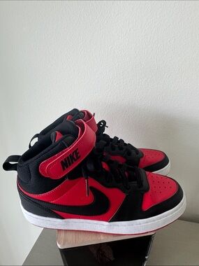 Nike Kids Red and Black High-Top Sneakers